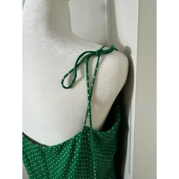 Reformation Peach Dress Veritas Green Size 12 - Picture 9 of 11